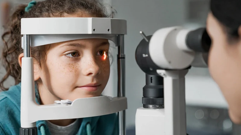 Kinderauge bei der Untersuchung mit altersgerechten Tests – Sehschule Ludwigshafen
