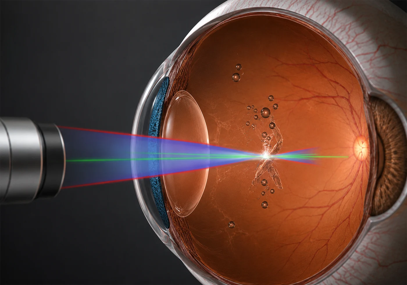 Glaskörpertrübungen (Floater) – ophthalmologische Abbildung